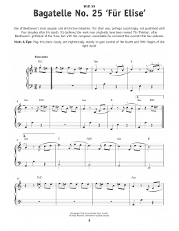 page one of Fur Elise, WoO 59 (Really Easy Piano)