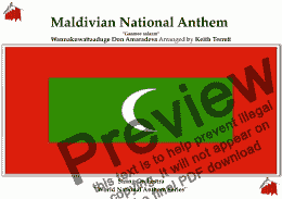 page one of Maldivian (Maldives) National Anthem  "Qaumii Salaam" for String Orchestra