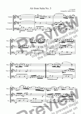 page one of Air from Suite No. 3 for String Trio