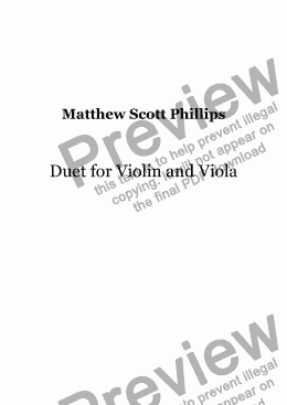 page one of Duet for Violin and Viola