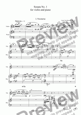 page one of Sonata No. 1 for violin and piano, Op. 26 - I. Nocturne