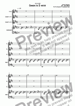 page one of Cannon In D Major