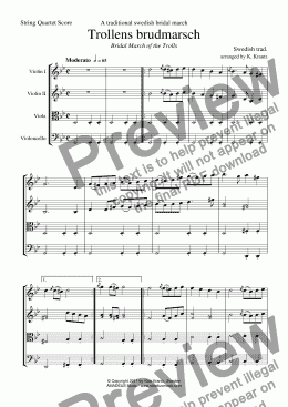 page one of Bridal march from Delsbo (Sweden) / Brudmarsch från Delsbo for string quartet
