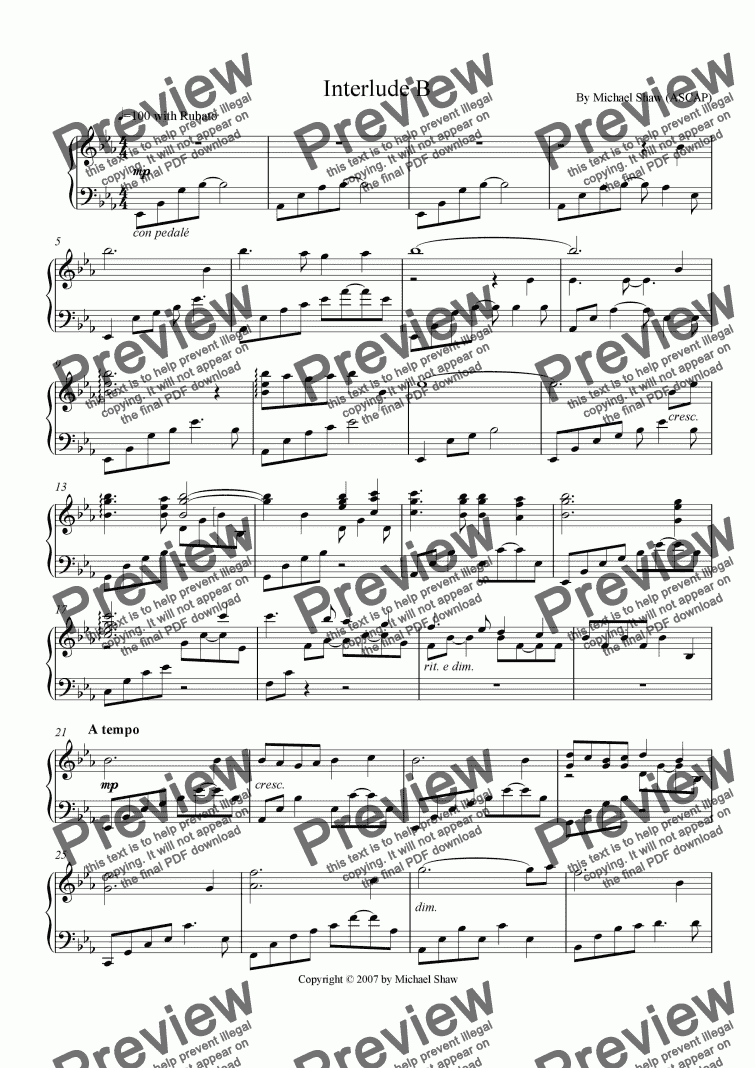 Interlude B - Download Sheet Music PDF File