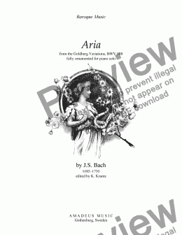 page one of Goldberg variations BWV 988 - Aria, for piano solo (fully ornamented)