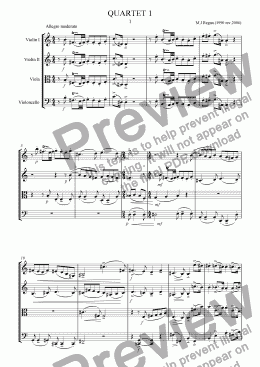 page one of Quartet No 1