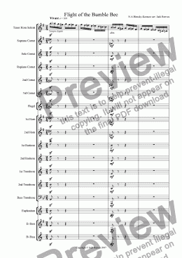 page one of Flight of the Bumble Bee (Brass Band - Tenor Horn Solo)
