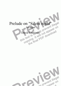 page one of Prelude on Silent Night