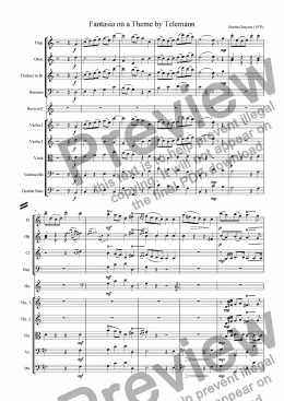 page one of Fantasia on a Theme by Telemann