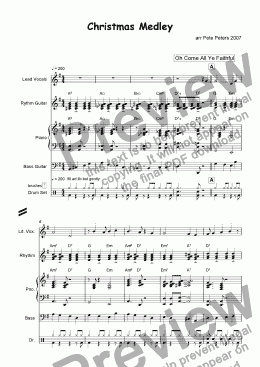 page one of Christmas Carol Medley [5 piece jazz group] opt vocals