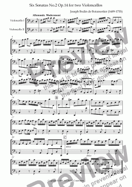 page one of Sonata (Duet) for Two Violoncellos Op.14-2