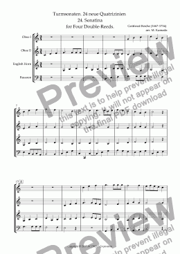 page one of Turmsonaten. 24 neue Quatrizinien 24. Sonatina for Double-Reeds