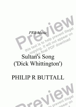 page one of Sultan’s Song