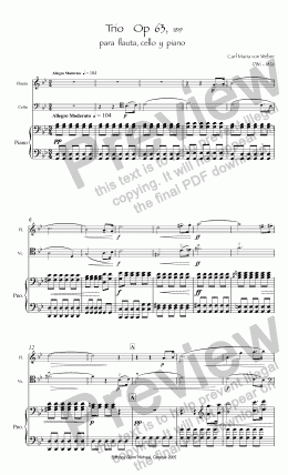 page one of Von Weber Trio flute, cello & pno