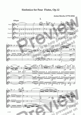 page one of Sinfonico for Four Flutes Op.12