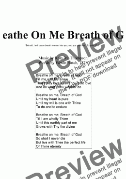 page one of Breathe On Me Breath of God