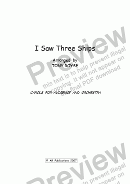 page one of I Saw Three Ships