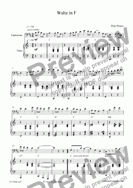 page one of Waltz in F  [Now in C for Euphonium + Piano]