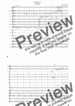 page one of Symphony No. 2 "Double Cross" - I. "Prologue" and II. "Thirty Pieces of Silver"