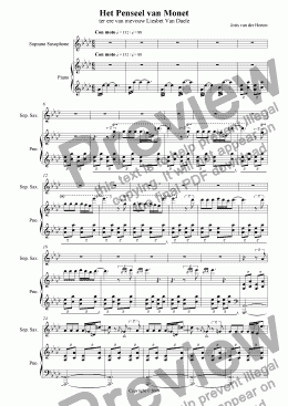 page one of Monet’s Paintbrush (juvenilia, soprano saxophone + piano)