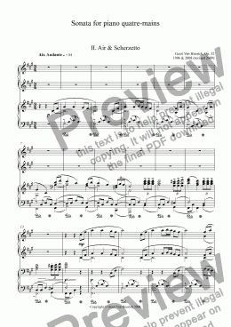 page one of Sonata for piano quatre-mains - II Air & Scherzetto