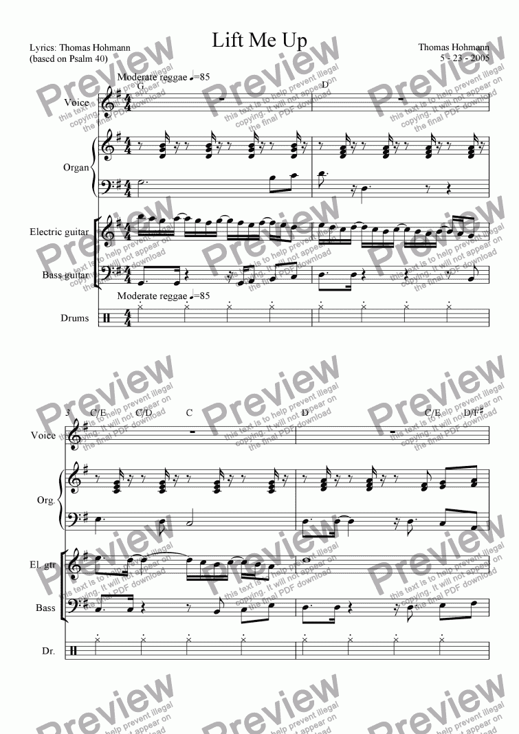 Lift Me Up - Download Sheet Music PDF file