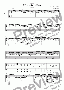 page one of 5 Pieces in 12-Tone: Toccata