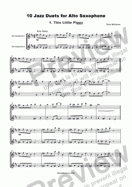 page one of 10 Jazz Duets for Alto Saxophone