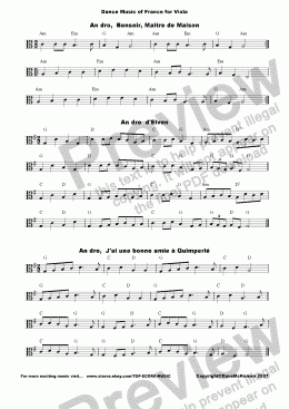 page one of Traditional French Dance Music for Viola, 60 Bourees,Polkas and more...