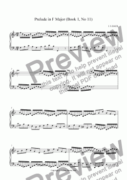 page one of Prelude in F Major (Book 1, No 11)