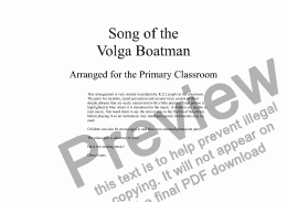 page one of Song of the Volga Boatman for Primary Classroom Instruments