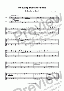 page one of 10 Swing Duets for Flute