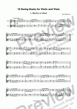 page one of 10 Swing Duets for Violin and Viola