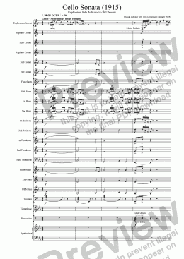 page one of BRASS BAND - Euphonium Solo - Cello Sonata