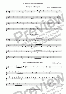 page one of 20 Favourite Christmas Carols for solo Alto Saxophone and Piano