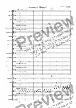 page one of Moonlight Sonata - 1st Movement (C Minor) - Orchestra