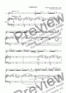 page one of ’Capriccio’ for flute and piano