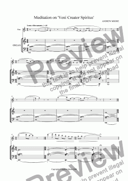 page one of Meditation on ’Veni Creator Spiritus’ for Flute & Organ