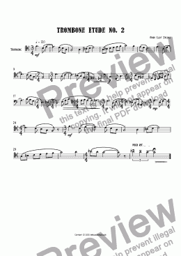 page one of Trombone Etude No. 2