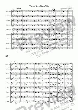 page one of Theme from Piano Trio [Beethoven]