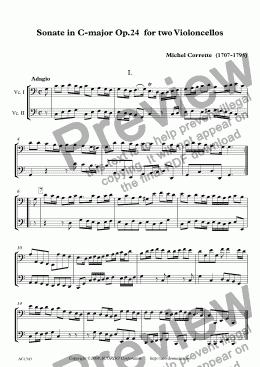 page one of Sonate in C-major Op.24 for two Violoncellos