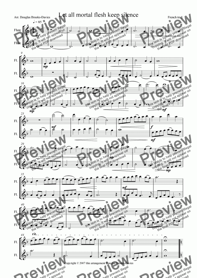 Christmas Carols For Flute Duet - Download Sheet Music PDF File