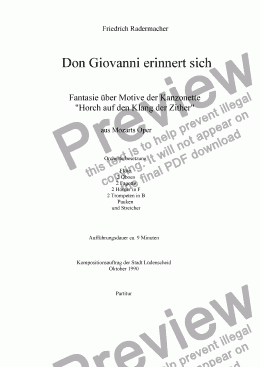 page one of Don Giovanni erinnert sich