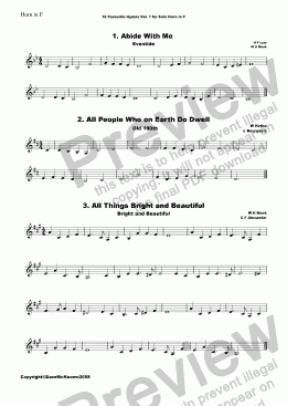 page one of  16 Favourite Hymns Vol.1 for Solo Horn in F and Piano