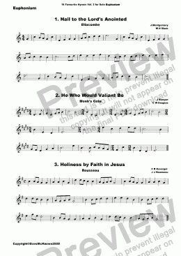 page one of  16 Favourite Hymns Vol.2 for Solo Euphonium and Piano