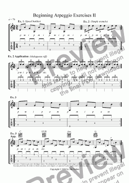 page one of Beginning Arpeggio Exercises II