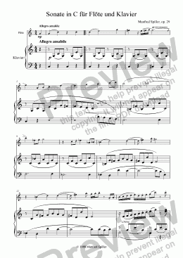 page one of Sonate in C für Flöte und Klavier