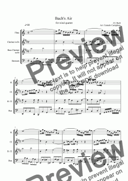 page one of Bach’s Air  on G