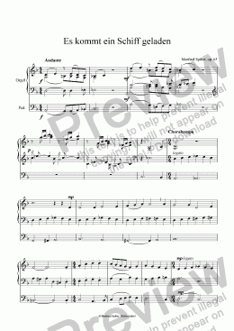 page one of Es kommt ein Schiff geladen. Choralpartita für Orgel op. 65