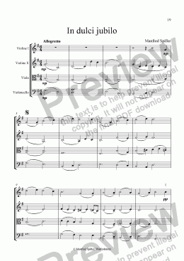 page one of Weihnachtliche Musik für Streichquartett. In dulci jubilo.